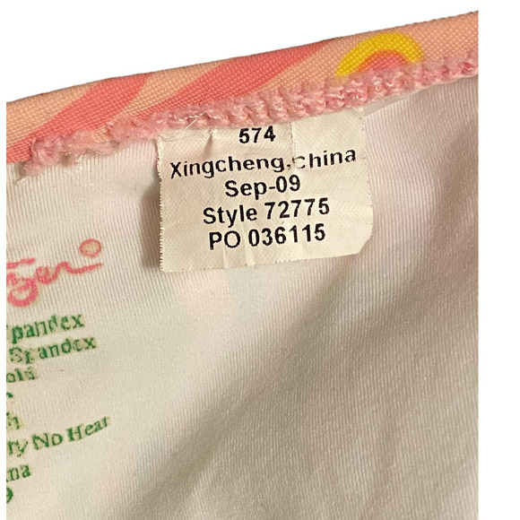 Lilly Pulitzer One-Piece Pink Swimsuit Adjustable Ruched‎ Side Ties High Cut Leg - Picture 11 of 11